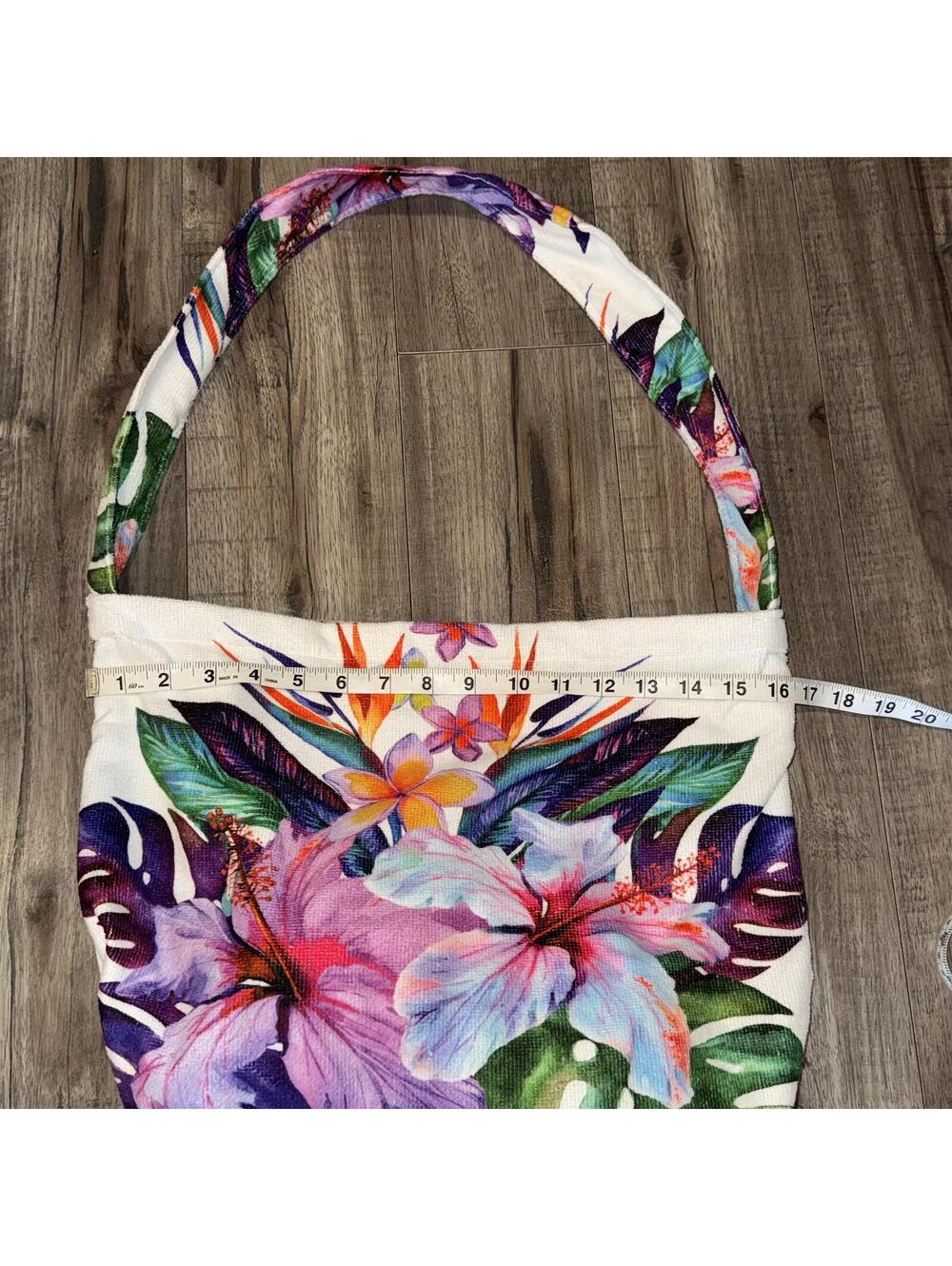 Tropical Flower Tote Bag Towel 2 In 1 Convertible Beach Tote Unfolds into Towel‎ - Picture 3 of 8
